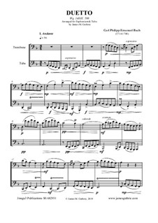 Duetto, Wq.140: For Trombone & Tuba by Карл Филипп Эммануил Бах