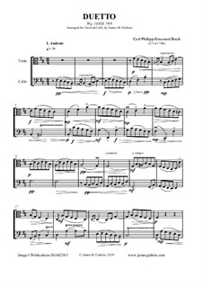 Duetto, Wq.140: For Viola & Cello by Карл Филипп Эммануил Бах