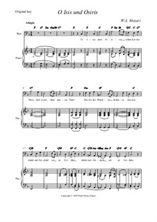 O, Исида и Осирис: Original key by Вольфганг Амадей Моцарт