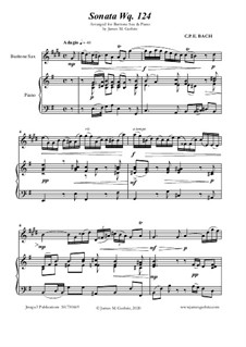 Соната для флейты и клавесина ми минор, H 551 Wq 124: For baritone sax and piano by Карл Филипп Эммануил Бах
