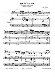 Соната для флейты и клавесина ми минор, H 551 Wq 124: For trumpet and piano by Карл Филипп Эммануил Бах
