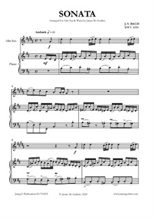 Соната для флейты и клавесина No.1 си минор, BWV 1030: For Alto Sax and Piano by Иоганн Себастьян Бах