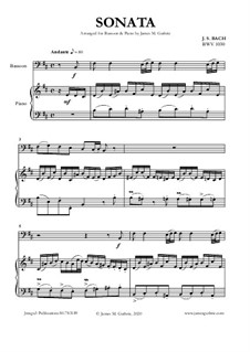 Соната для флейты и клавесина No.1 си минор, BWV 1030: Для фагота и фортепиано by Иоганн Себастьян Бах