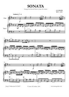 Соната для флейты и клавесина No.1 си минор, BWV 1030: Для флейты и фортепиано by Иоганн Себастьян Бах