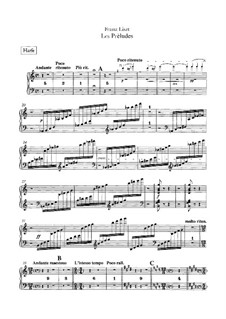 Симфоническая поэма No.3 'Прелюды' для оркестра, S.97: Партия арфы by Франц Лист