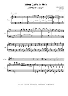 What Child is This (with 'We Three Kings'): For Bb-Trumpet solo and Piano by folklore, John H. Hopkins Jr.