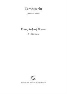 Тамбурин фа мажор: Brass duet with Brass Band Accompaniment by Франсуа Жозеф Госсек