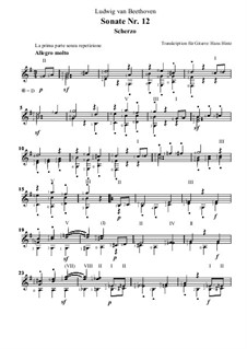 Соната для фортепиано No.12 ля-бемоль мажор, Op.26: Movement II, for guitar by Людвиг ван Бетховен
