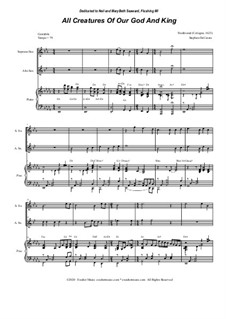 All Creatures of Our God and King: Duet for Soprano and Alto Saxophone by folklore