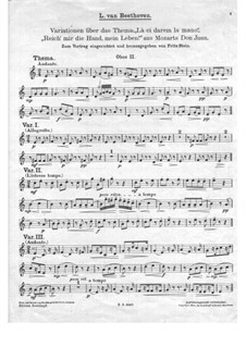 Вариации на тему 'Ручку, Церлина, дай мне' из оперы 'Дон Жуан' Моцарта, WoO 28: Партия II гобоя by Людвиг ван Бетховен