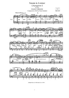 Соната для арпеджионе (или виолончели) и фортепиано ля минор, D.821: Piano version by Франц Шуберт