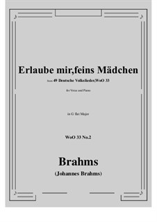 No.1-7: No.2 Erlaube mir, feins Madchen (G flat Major) by Иоганнес Брамс