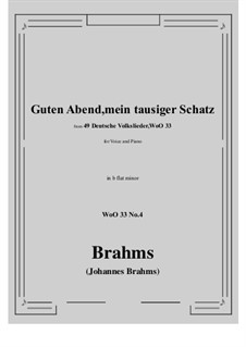 No.1-7: No.4 Guten Abend, mein tausiger Schatz (b flat minor) by Иоганнес Брамс