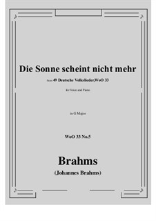 No.1-7: No.5 Die Sonne scheint nicht mehr (G Major) by Иоганнес Брамс