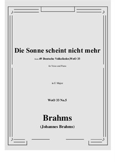 No.1-7: No.5 Die Sonne scheint nicht mehr (E Major) by Иоганнес Брамс