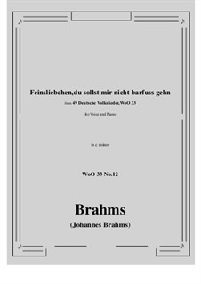 No.8-14: No.12 Feinsliebchen, du sollst mir nicht barfuss gehn (c minor) by Иоганнес Брамс