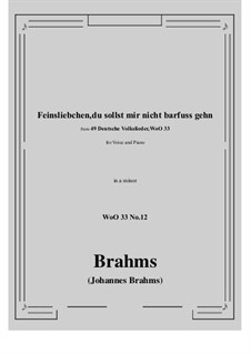 No.8-14: No.12 Feinsliebchen, du sollst mir nicht barfuss gehn (a minor) by Иоганнес Брамс