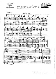 Klavierstueck II, Op.9/2: Klavierstueck II by Ulf-Diether Soyka