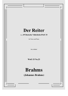 No.22-28: No.23 Der Reiter (a minor) by Иоганнес Брамс