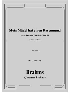 No.22-28: No.25 Mein Madel hat einen Rosenmund (A Major) by Иоганнес Брамс