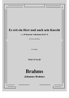 No.22-28: No.28 Es reit ein Herr und auch sein Knecht (f minor) by Иоганнес Брамс