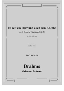 No.22-28: No.28 Es reit ein Herr und auch sein Knecht (e flat minor) by Иоганнес Брамс