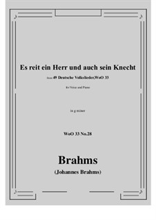 No.22-28: No.28 Es reit ein Herr und auch sein Knecht (g minor) by Иоганнес Брамс