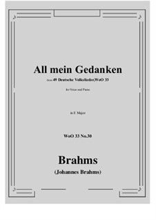 No.29-35: No.30 All mein Gedanken (E Major) by Иоганнес Брамс