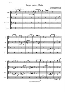 Canon on Ave Maria: For wind quartet by Вольфганг Амадей Моцарт
