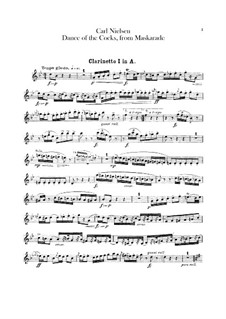 Маскарад, FS 39: Dance of the Cocks – clarinets I-II parts by Карл Нильсен