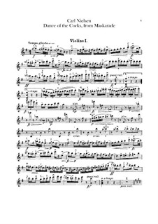 Маскарад, FS 39: Dance of the Cocks – violins I-II parts by Карл Нильсен