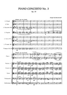 Концерт для фортепиано с оркестром No.3 ре минор, Op.30: Партитура by Сергей Рахманинов