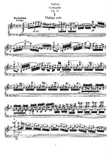 Концерт для скрипки с оркестром соль мажор, FS 61 Op.33: Cольная партия by Карл Нильсен