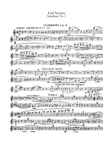 Симфония No.1 соль минор, FS 16 Op.7: Партии первого и второго кларнетов by Карл Нильсен