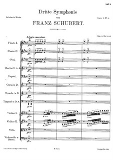 Симфония No.3 ре мажор, D.200: Партитура by Франц Шуберт