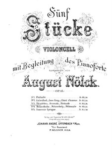 Пять пьес, Op.15: No.3 Серенада – Партитура by Август Нёльк