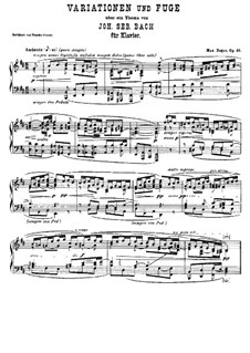 Вариации и фуга на тему И. С. Баха, Op.81: Для фортепиано by Макс Регер