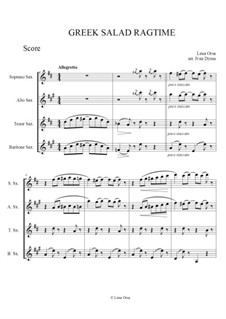 Рэгтайм 'Греческий салат': For Saxophone Quartet by Lena Orsa