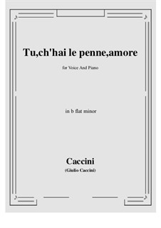 Tu, ch'hai le penne, Amore: B flat minor by Джулио Каччини