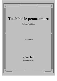 Tu, ch'hai le penne, Amore: B minor by Джулио Каччини