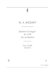 Соната для фортепиано No.1 до мажор, K.279: Orchestra transcription by Вольфганг Амадей Моцарт