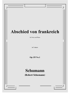 No.1 Abschied von frankreich: F minor by Роберт Шуман