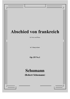 No.1 Abschied von frankreich: F sharp minor by Роберт Шуман