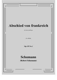 No.1 Abschied von frankreich: C minor by Роберт Шуман