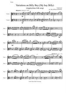 Variations on Billy Boy (My boy Billy): For 2 violas by folklore