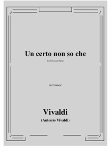 Un certo non so che: F minor by Антонио Вивальди