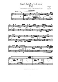 Сюита No.3 си минор, BWV 814: Для фортепиано by Иоганн Себастьян Бах