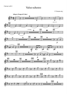 Вальс-скерцо для скрипки с оркестром, TH 58 Op.34: Партия I кларнета by Петр Чайковский