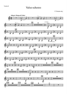 Вальс-скерцо для скрипки с оркестром, TH 58 Op.34: Скрипка II by Петр Чайковский
