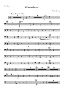 Вальс-скерцо для скрипки с оркестром, TH 58 Op.34: Партия контрабаса by Петр Чайковский